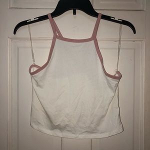 Cream and Dusty Rose Racerback Crop top 🌷🤍